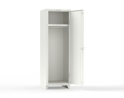 Extra Heavy Duty 14 GA Single-Tier Locker with Shelf and Hanger Rod, 1 Compartment - 24 in. W x 24 in. D x 75 in. H - 26-1D-24-1T-L-9003