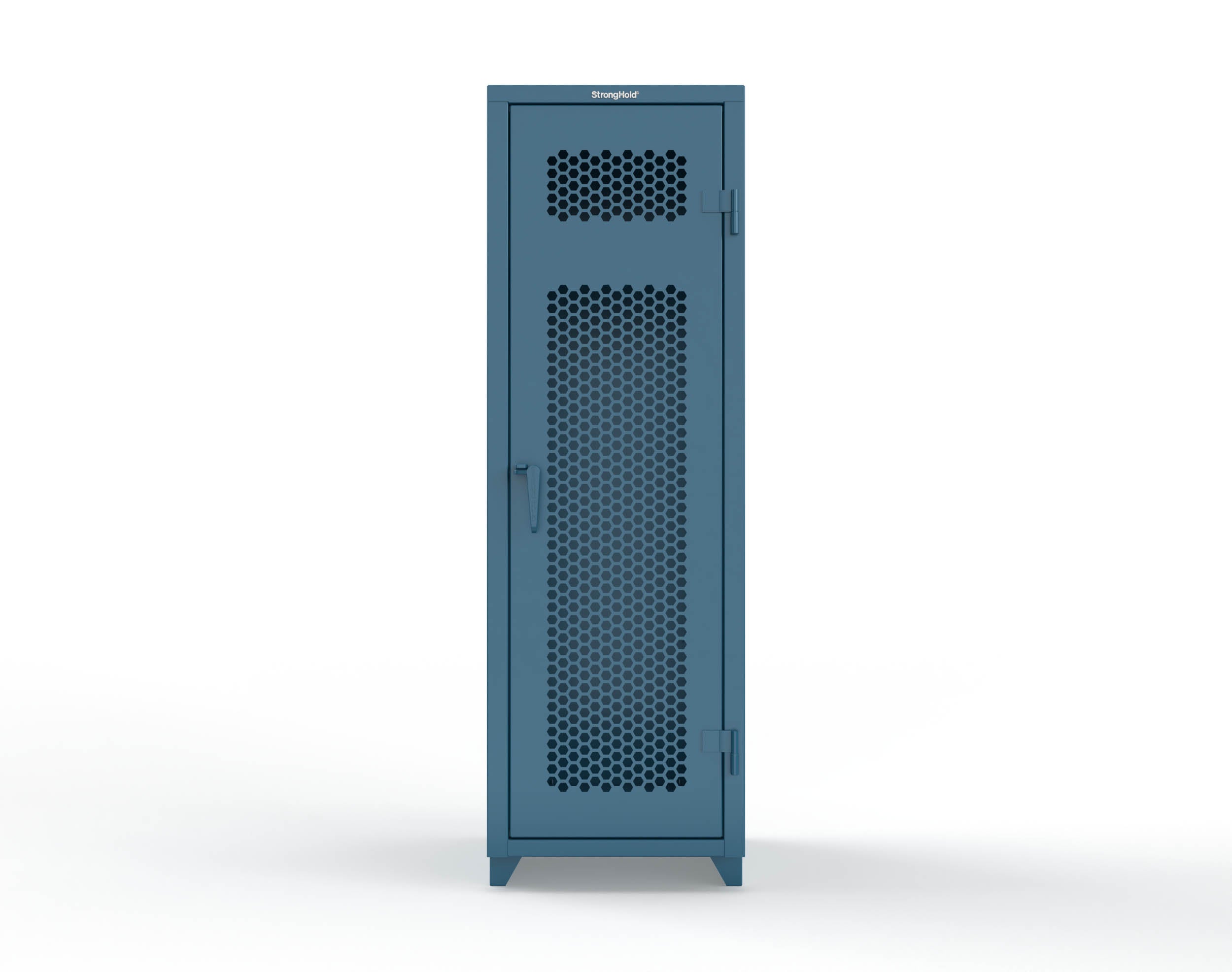 14-Gauge Hex Ventilated Single-Tier Locker with Shelf and Hanger