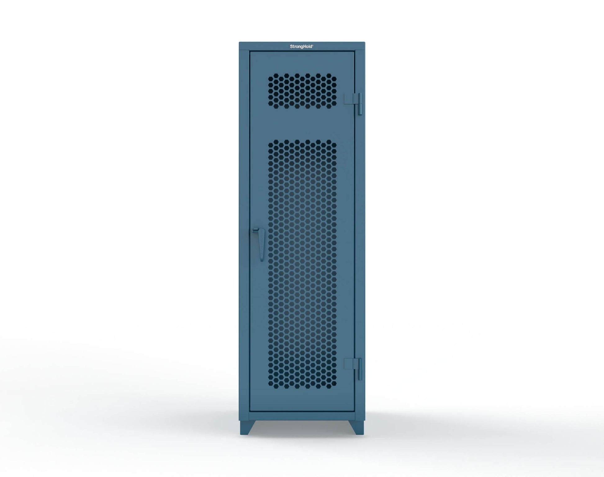 Extra Heavy Duty 14 GA Ventilated Single-Tier Locker with Shelf and Hanger Rod, 1 Compartment - 24 in. W x 24 in. D x 75 in. H - 26-1H-24-1T-L-5001