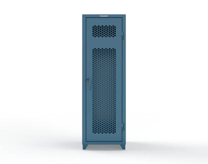 Extra Heavy Duty 14 GA Ventilated Single-Tier Locker with Shelf and Hanger Rod, 1 Compartment - 24 in. W x 24 in. D x 75 in. H - 26-1H-24-1T-L-5001