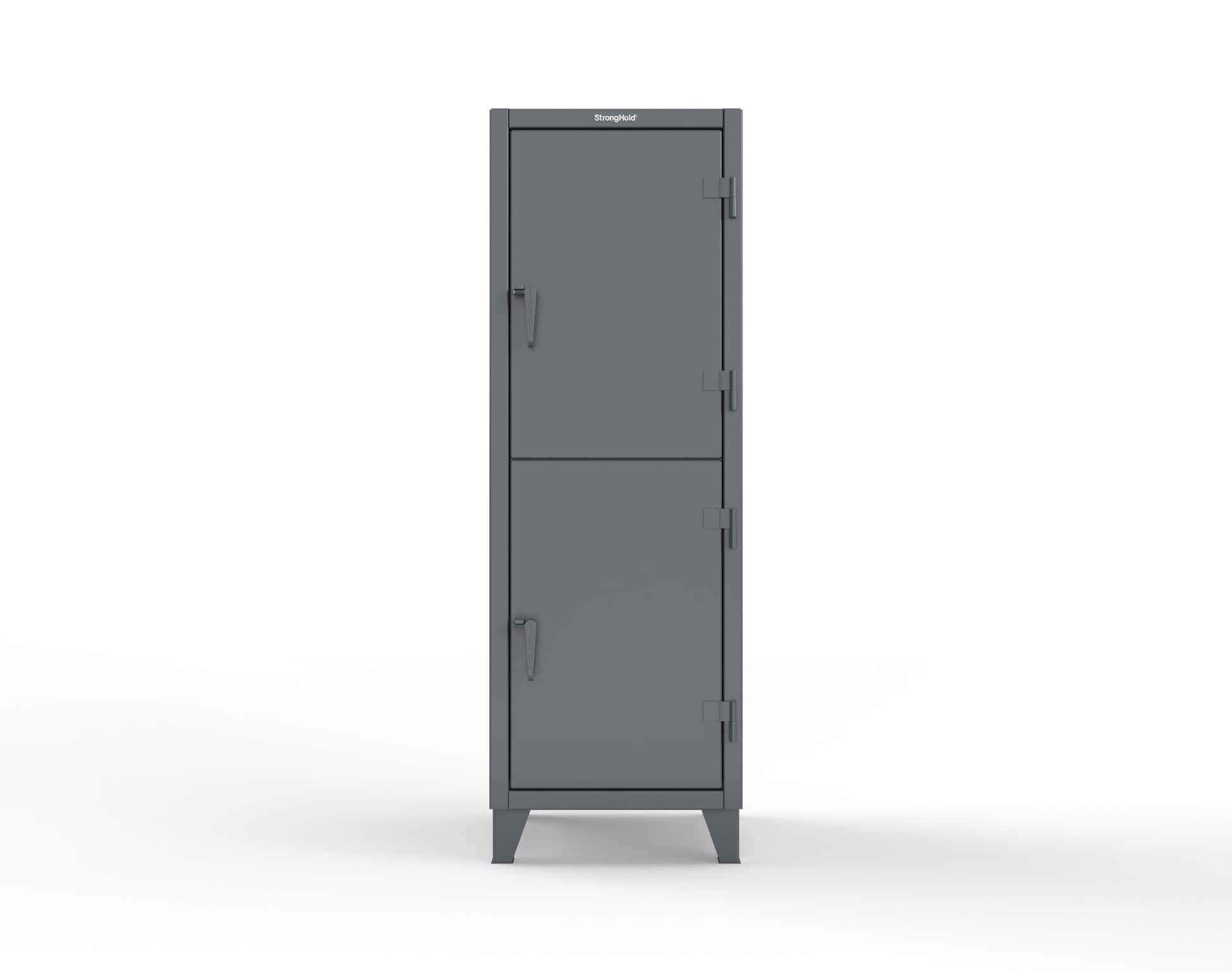 Extreme Duty 12 GA Double-Tier Locker with 2 Compartments, 3 Shelves, 4 Drawers - 26 in. W x 24in. D x 78 in. H - 26-24-2TPL-4DB-7024