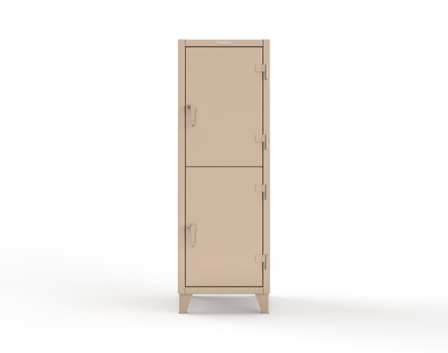 Extreme Duty 12 GA Double-Tier Locker with 2 Compartments, 3 Shelves, 4 Drawers - 26 in. W x 24in. D x 78 in. H - 26-24-2TPL-4DB-1019