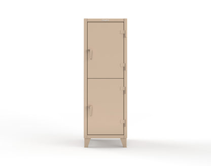 Extreme Duty 12 GA Double-Tier Locker with 2 Compartments, 3 Shelves, 4 Drawers - 26 in. W x 24in. D x 78 in. H - 26-24-2TPL-4DB-1019