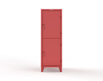 Extreme Duty 12 GA Double-Tier Locker with 2 Compartments, 3 Shelves, 4 Drawers - 26 in. W x 24in. D x 78 in. H - 26-24-2TPL-4DB-3001