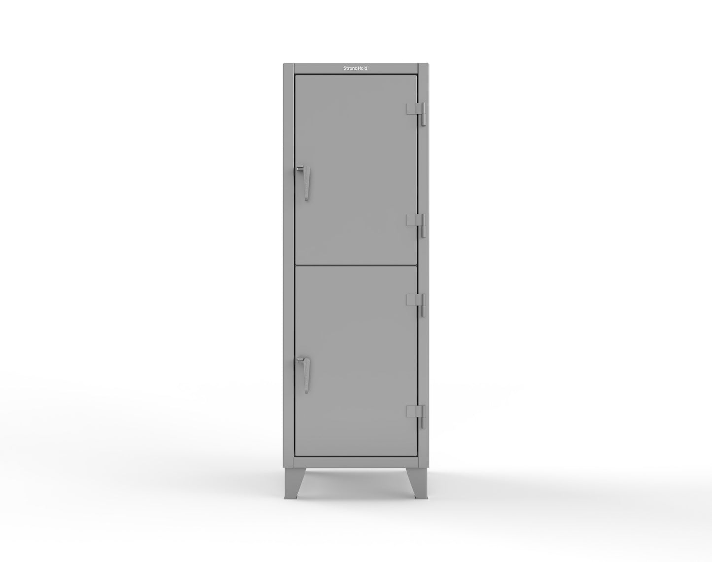Extreme Duty 12 GA Double-Tier Locker with 2 Compartments, 3 Shelves, 4 Drawers - 26 in. W x 24in. D x 78 in. H - 26-24-2TPL-4DB-7037