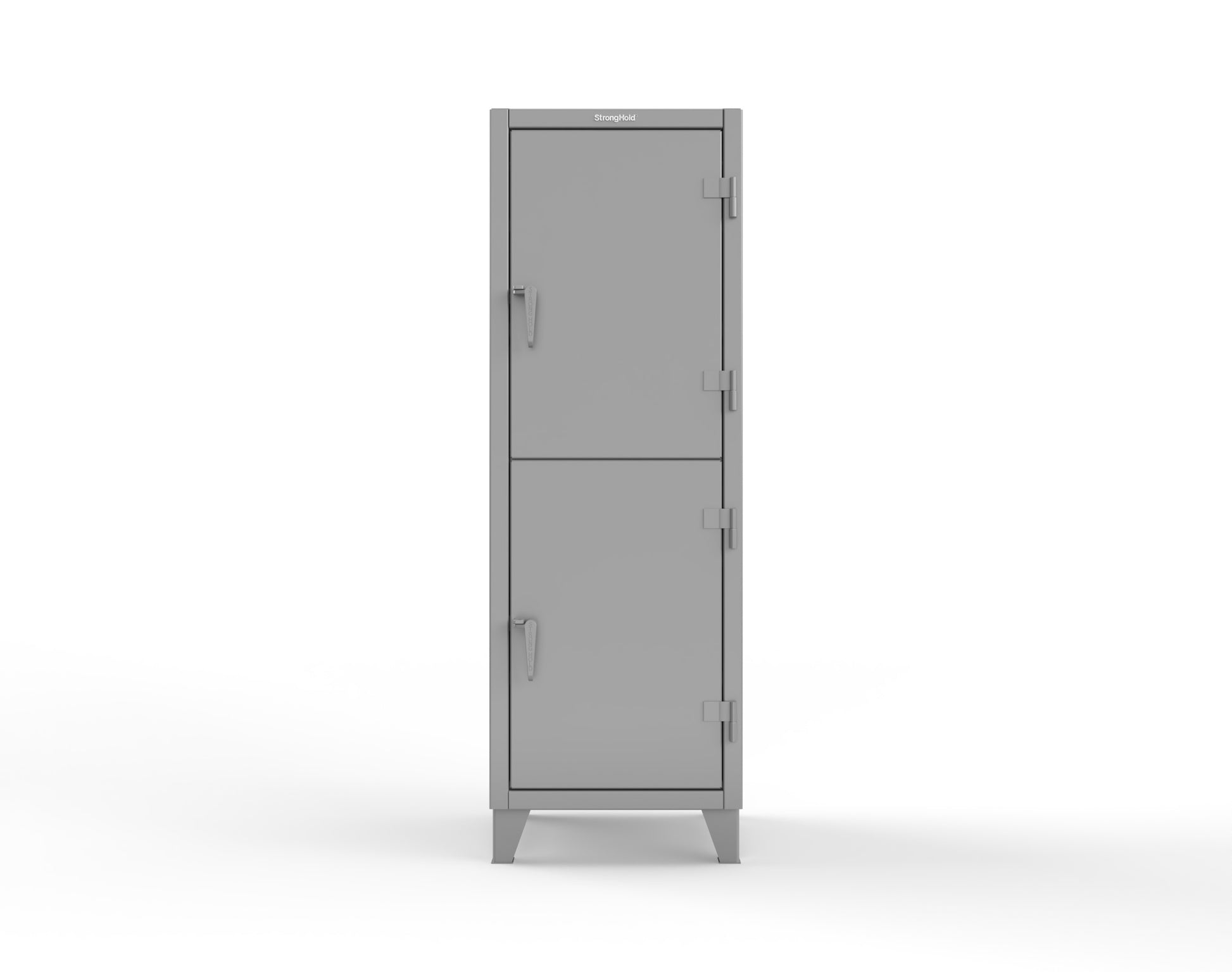 Extreme Duty 12 GA Double-Tier Locker with 2 Compartments, 3 Shelves, 4 Drawers - 26 in. W x 24in. D x 78 in. H - 26-24-2TPL-4DB-7037