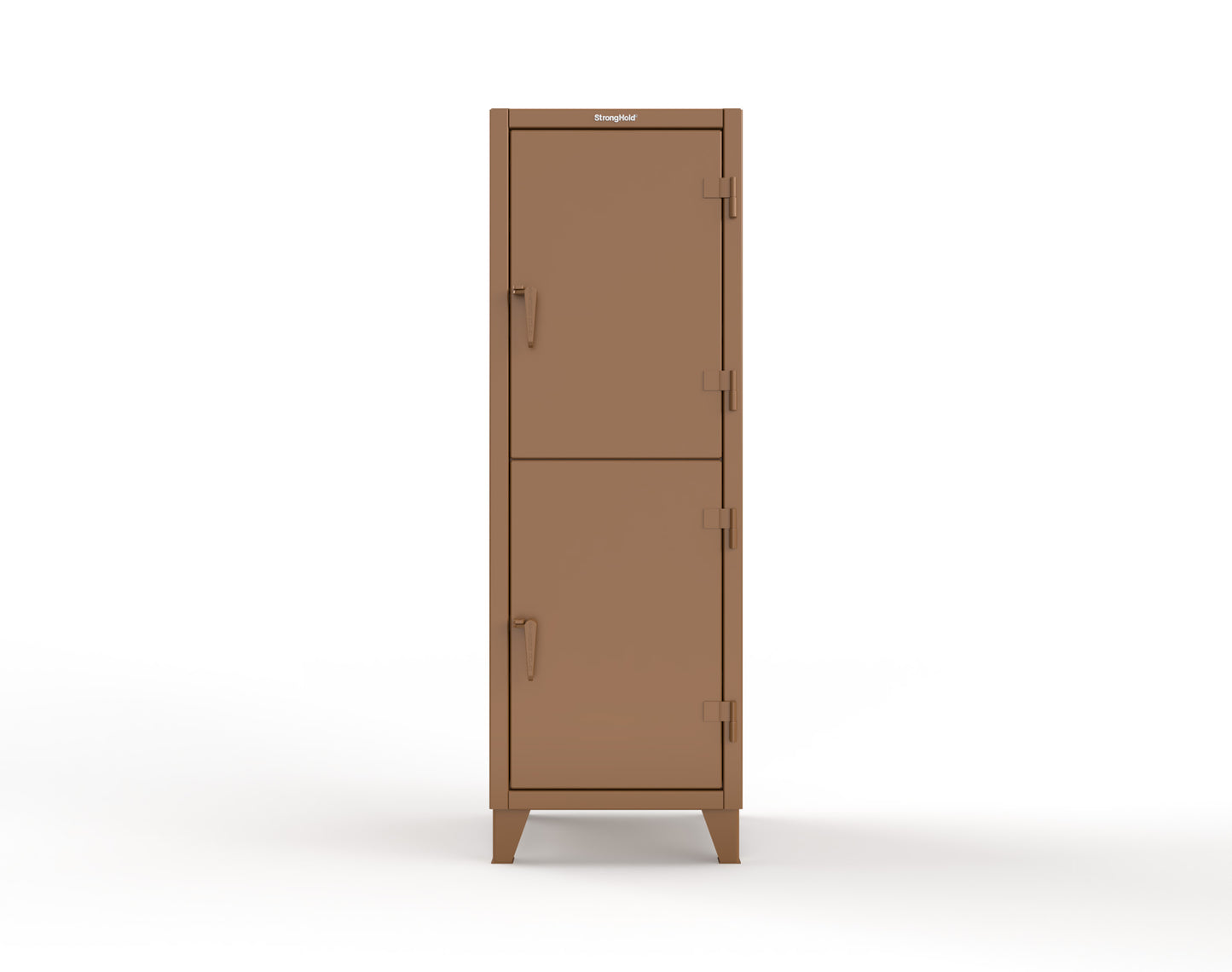 Extreme Duty 12 GA Double-Tier Locker with 2 Compartments, 3 Shelves, 4 Drawers - 26 in. W x 24in. D x 78 in. H - 26-24-2TPL-4DB-8025