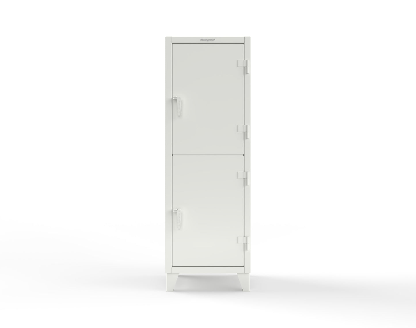 Extreme Duty 12 GA Double-Tier Locker with 2 Compartments, 3 Shelves, 4 Drawers - 26 in. W x 24in. D x 78 in. H - 26-24-2TPL-4DB-9003