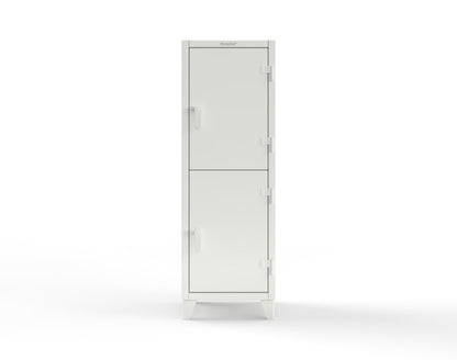 Extreme Duty 12 GA Double-Tier Locker with 2 Compartments, 3 Shelves, 4 Drawers - 26 in. W x 24in. D x 78 in. H - 26-24-2TPL-4DB-9003