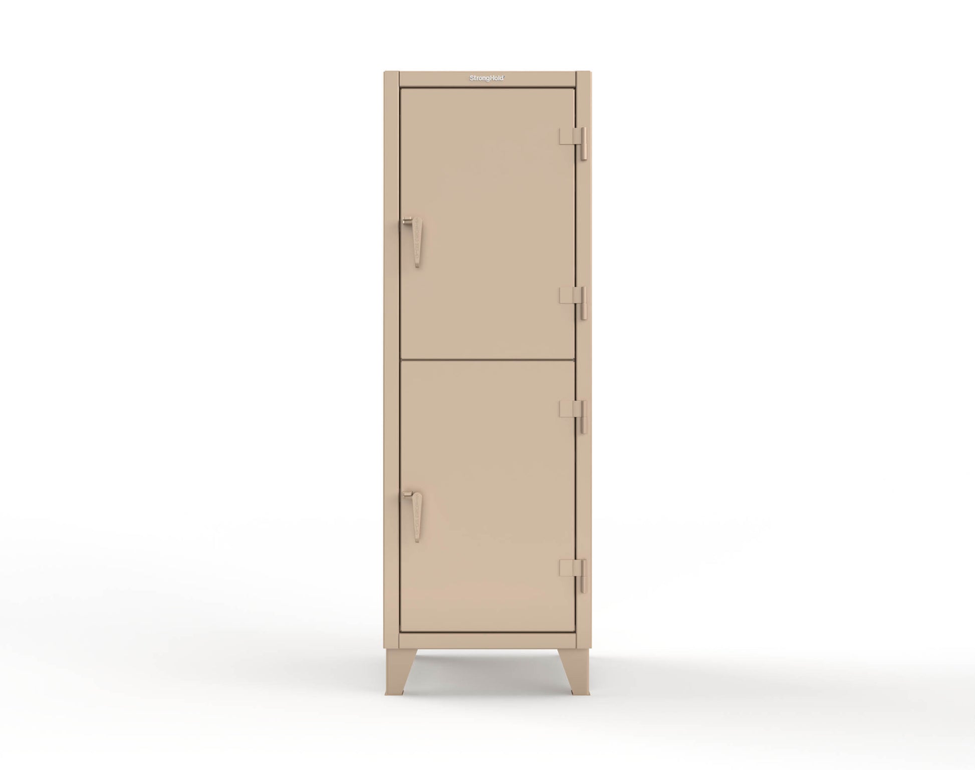Extreme Duty 12 GA Double-Tier Locker with 2 Compartments, 4 Shelves, Coat Hooks - 26 in. W x 24in. D x 78 in. H - 26-24-2TPL-1019