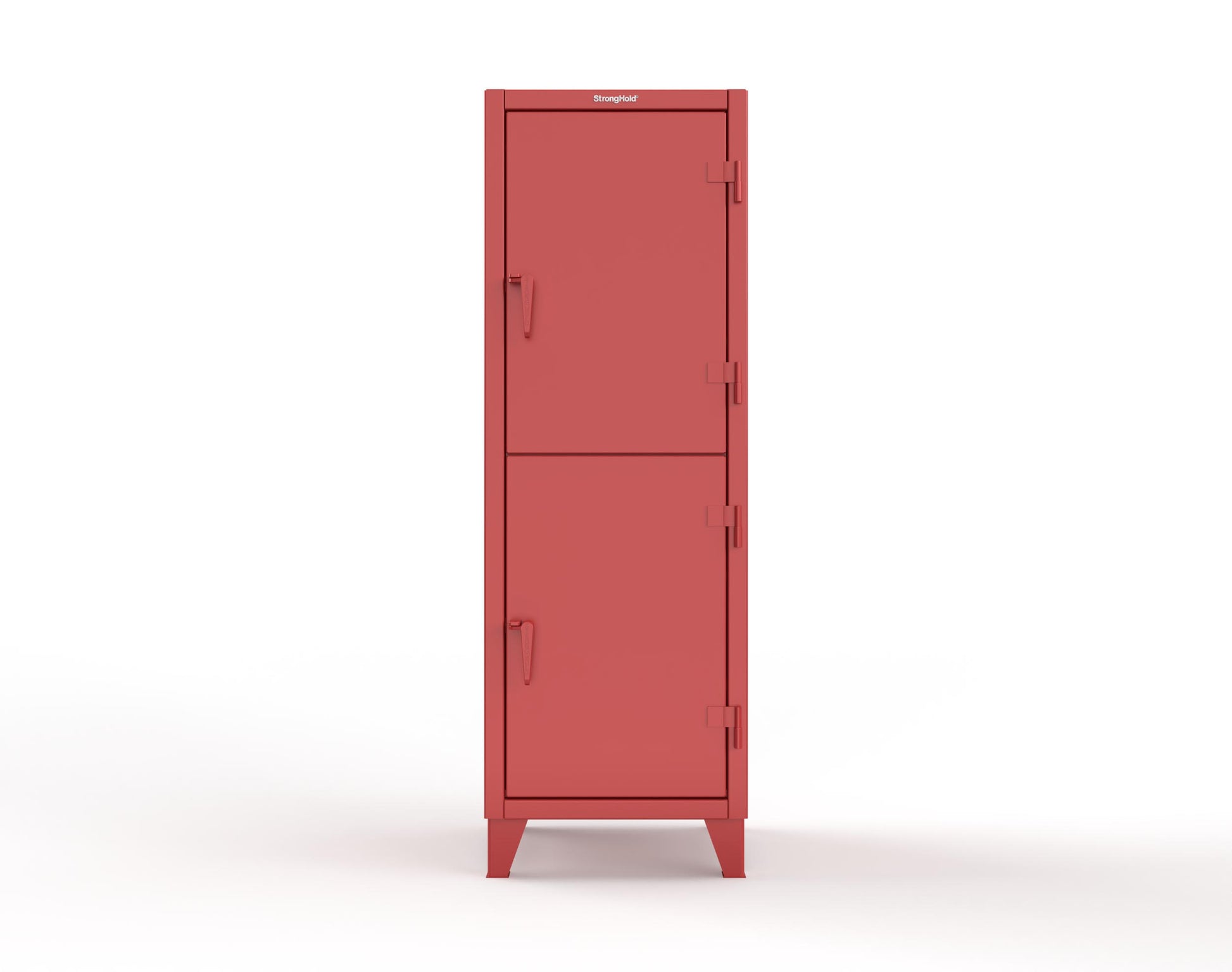 Extreme Duty 12 GA Double-Tier Locker with 2 Compartments, 4 Shelves, Coat Hooks - 26 in. W x 24in. D x 78 in. H - 26-24-2TPL-3001