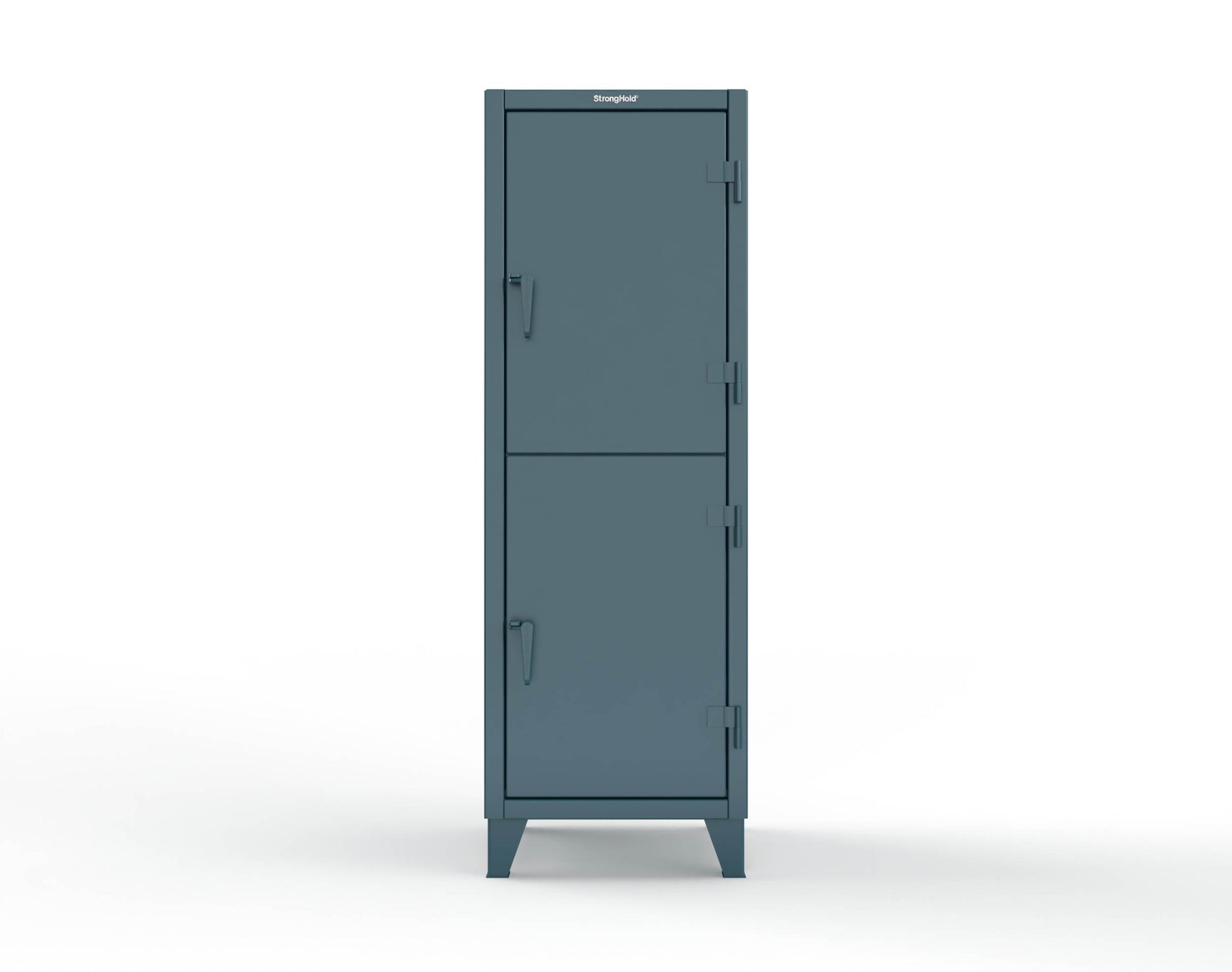 Extreme Duty 12 GA Double-Tier Locker with 2 Compartments, 4 Shelves, Coat Hooks - 26 in. W x 24in. D x 78 in. H - 26-24-2TPL-5001