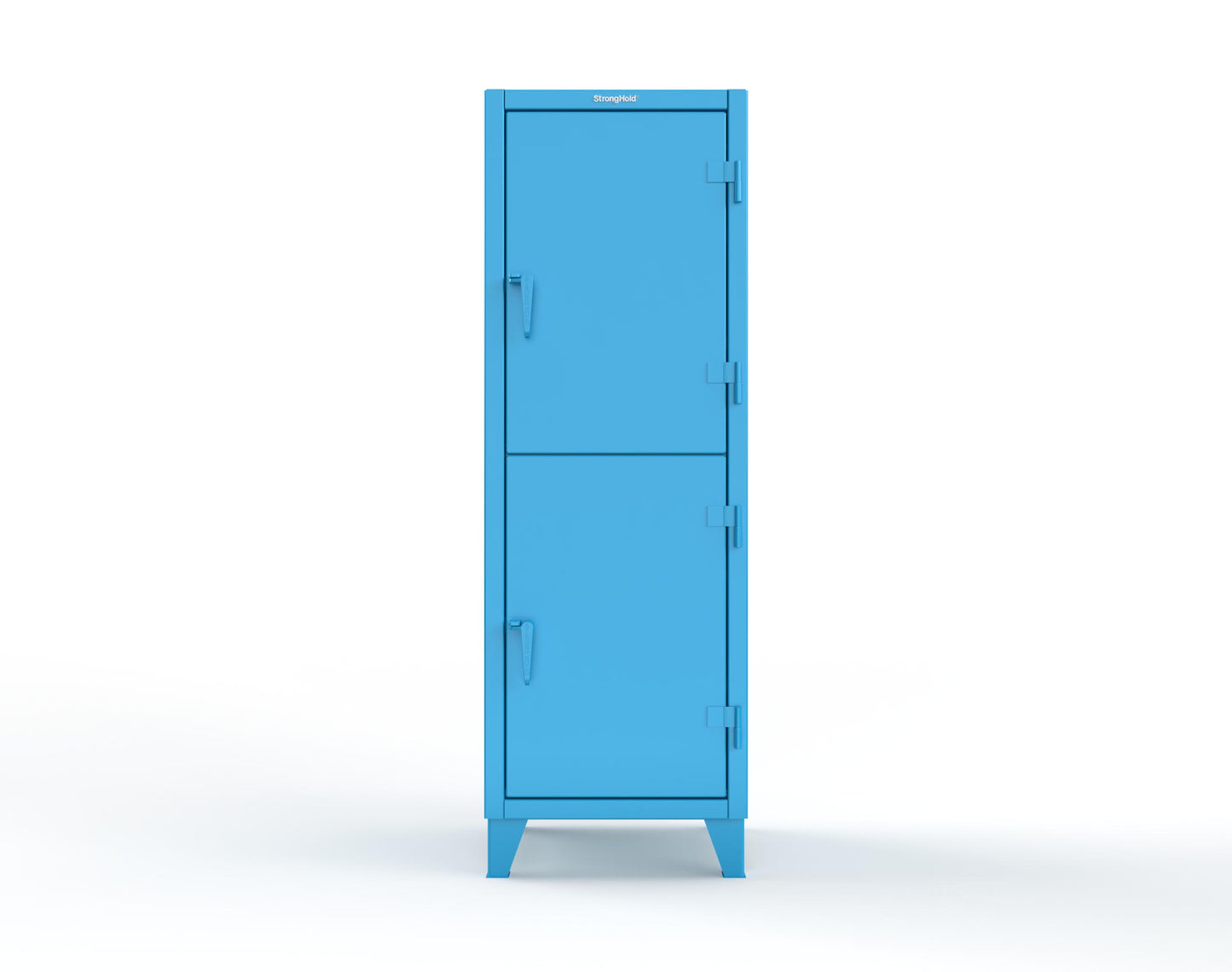 Extreme Duty 12 GA Double-Tier Locker with 2 Compartments, 4 Shelves, Coat Hooks - 26 in. W x 24in. D x 78 in. H - 26-24-2TPL-5012