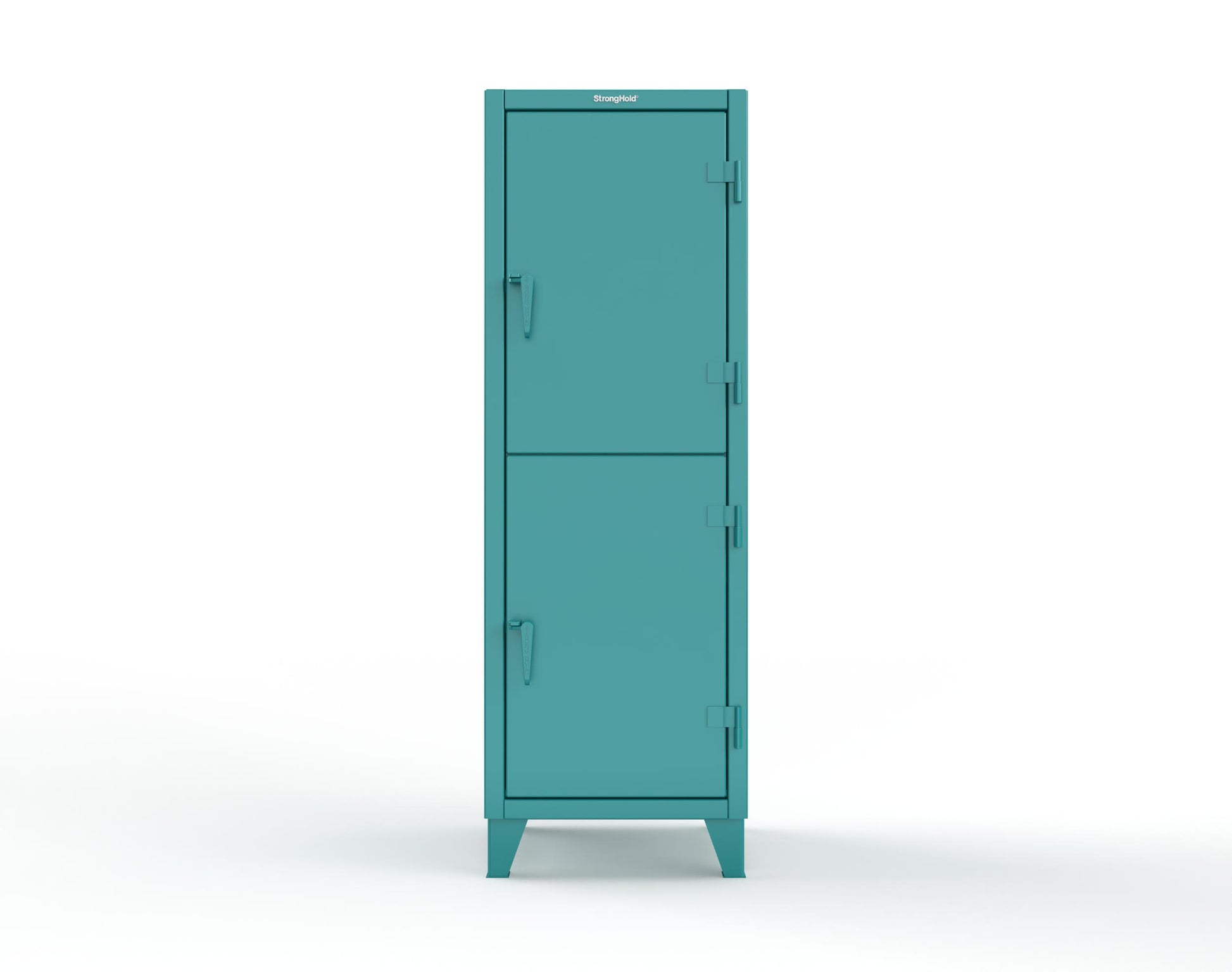Extreme Duty 12 GA Double-Tier Locker with 2 Compartments, 4 Shelves, Coat Hooks - 26 in. W x 24in. D x 78 in. H - 26-24-2TPL-5021