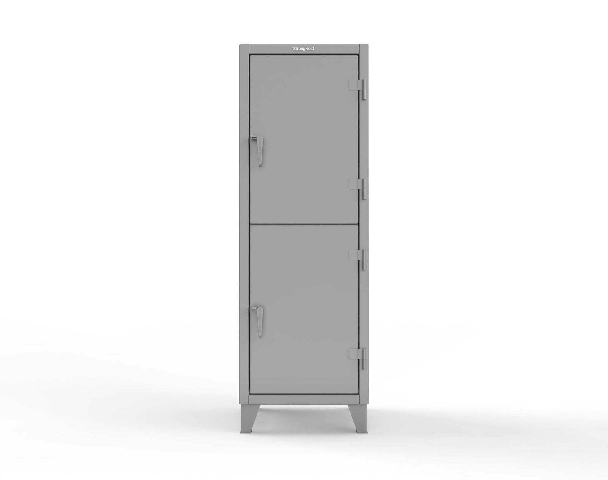 Extreme Duty 12 GA Double-Tier Locker with 2 Compartments, 4 Shelves, Coat Hooks - 26 in. W x 24in. D x 78 in. H - 26-24-2TPL-7037