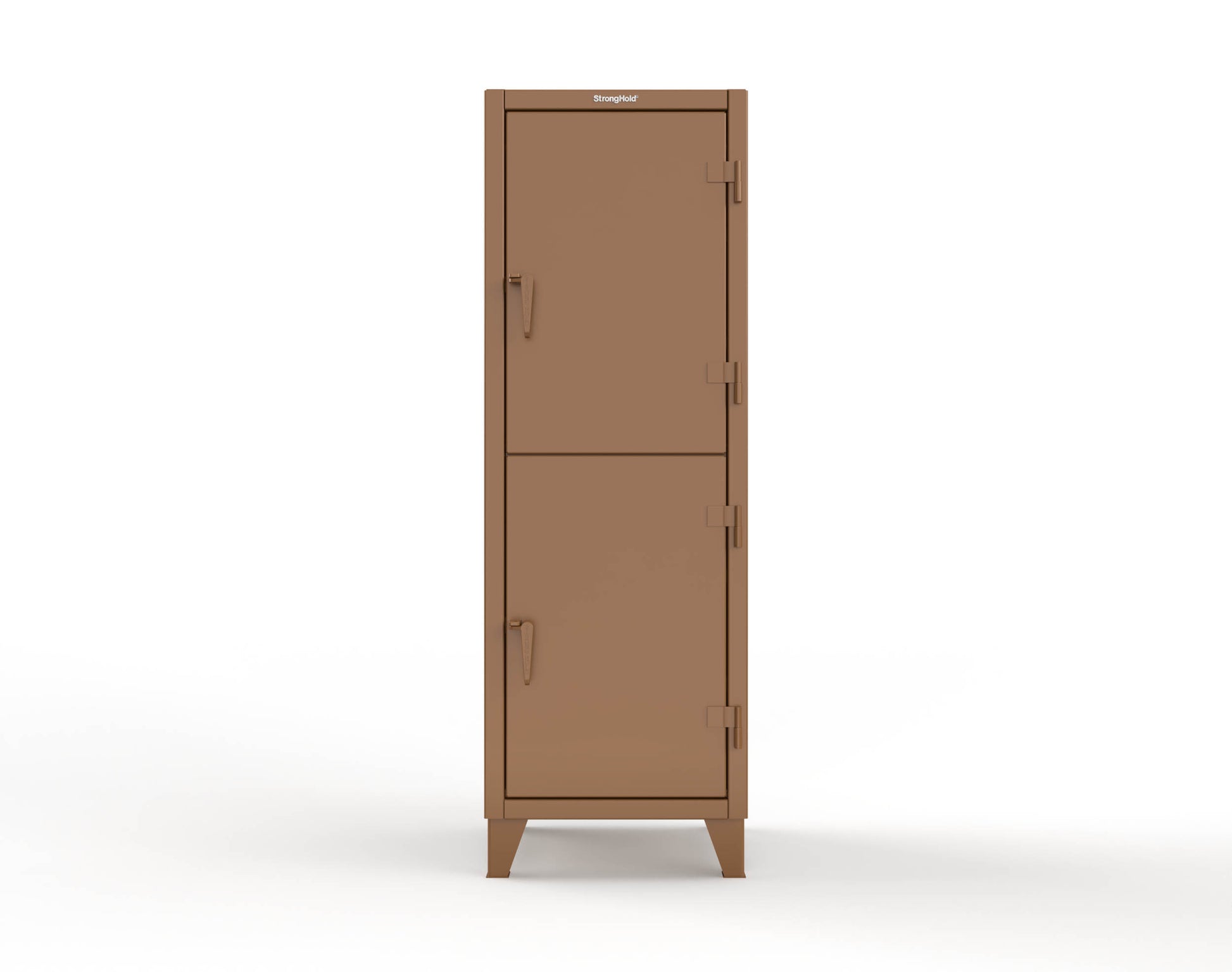 Extreme Duty 12 GA Double-Tier Locker with 2 Compartments, 4 Shelves, Coat Hooks - 26 in. W x 24in. D x 78 in. H - 26-24-2TPL-8008