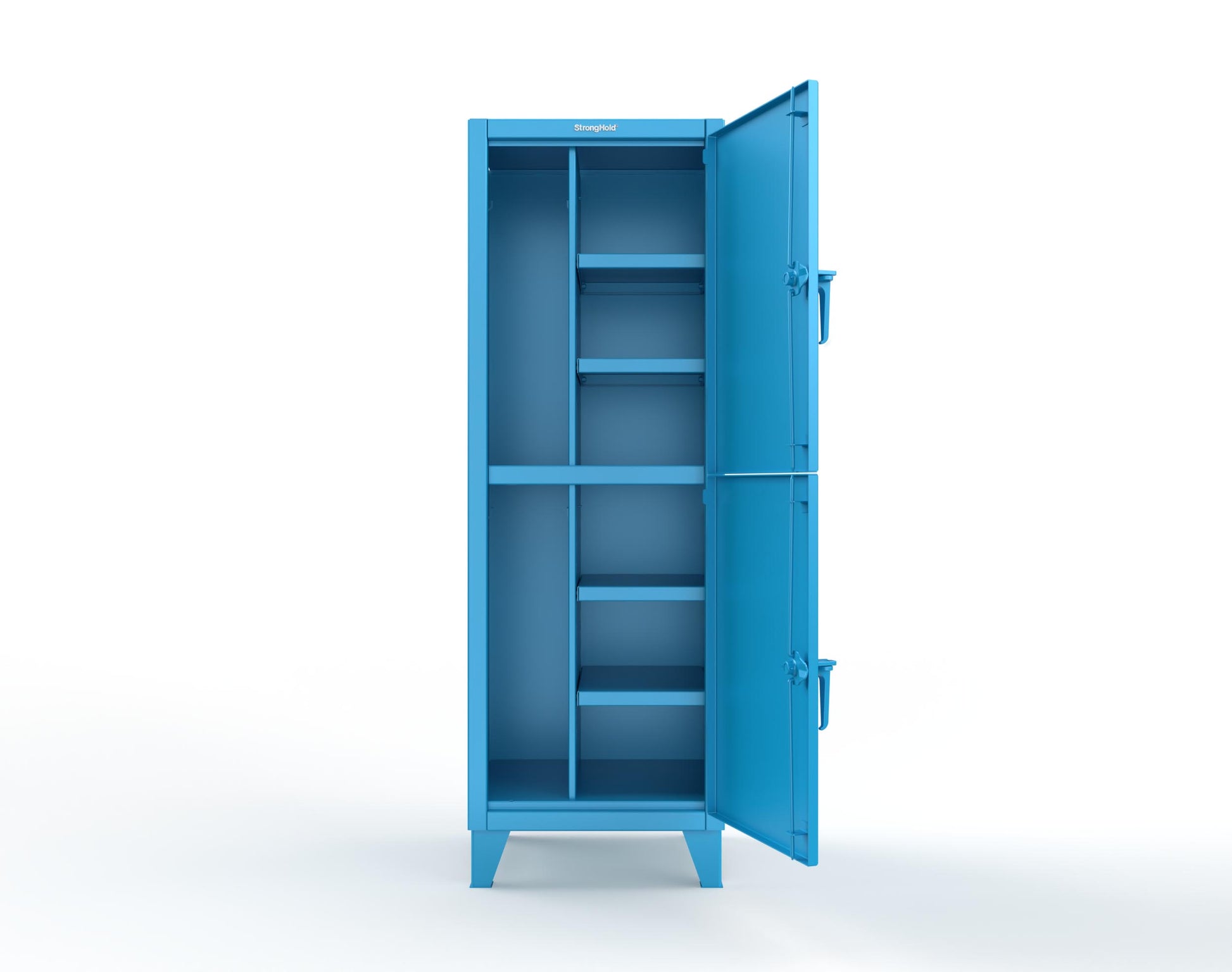 Extreme Duty 12 GA Double-Tier Locker with 2 Compartments, 4 Shelves, Coat Hooks - 26 in. W x 24in. D x 78 in. H - 26-24-2TPL-5012