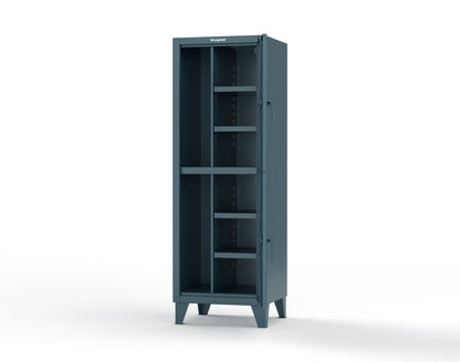 Extreme Duty 12 GA Double-Tier Locker with 2 Compartments, 4 Shelves, Coat Hooks - 26 in. W x 24in. D x 78 in. H - 26-24-2TPL-5001