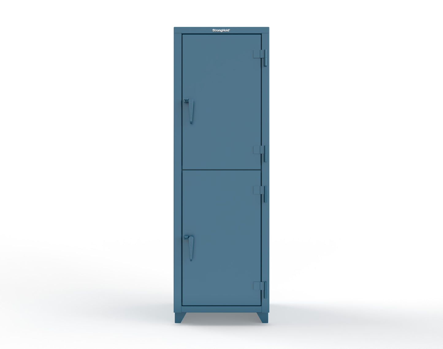 Extra Heavy Duty 14 GA Double-Tier Locker, 2 Compartments - 24 in. W x 24 in. D x 75 in. H - 26-2D-24-2T-L-5001