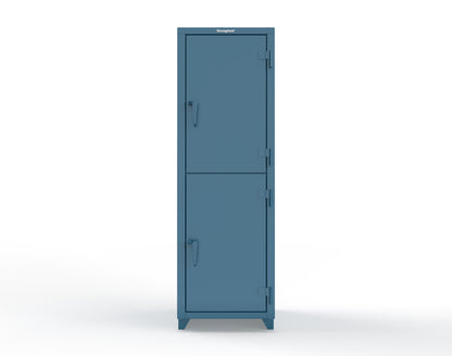 Extra Heavy Duty 14 GA Double-Tier Locker, 2 Compartments - 24 in. W x 24 in. D x 75 in. H - 26-2D-24-2T-L-5001