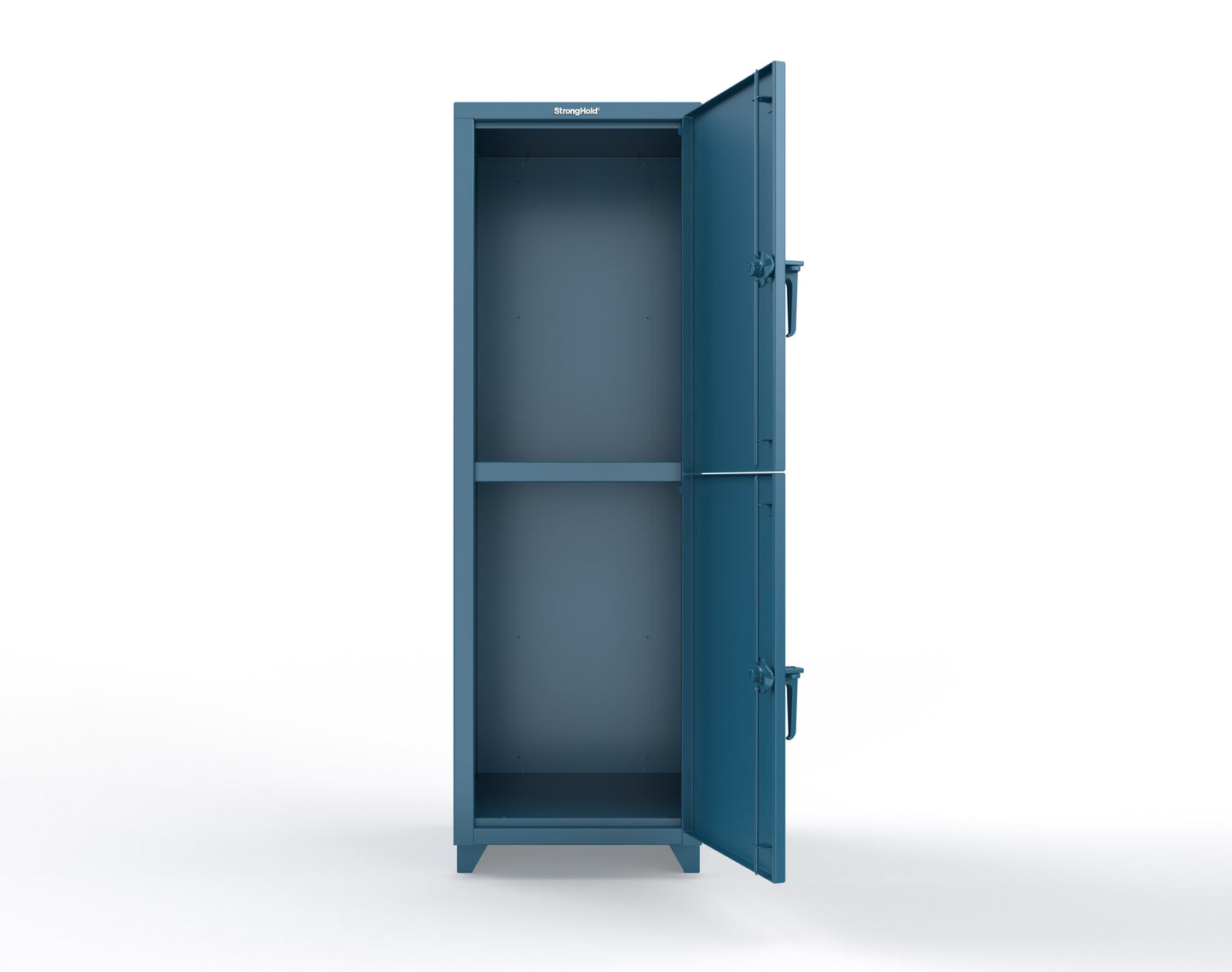 Extra Heavy Duty 14 GA Double-Tier Locker, 2 Compartments - 24 in. W x 24 in. D x 75 in. H - 26-2D-24-2T-L-5001