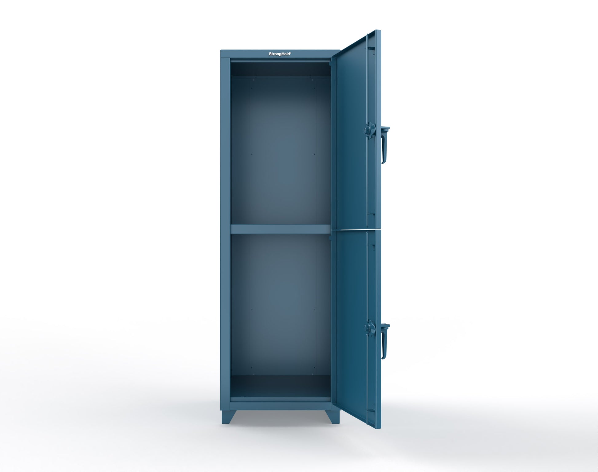 Extra Heavy Duty 14 GA Double-Tier Locker, 2 Compartments - 24 in. W x 24 in. D x 75 in. H - 26-2D-24-2T-L-5001