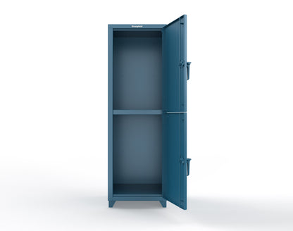 Extra Heavy Duty 14 GA Double-Tier Locker, 2 Compartments - 24 in. W x 24 in. D x 75 in. H - 26-2D-24-2T-L-5001