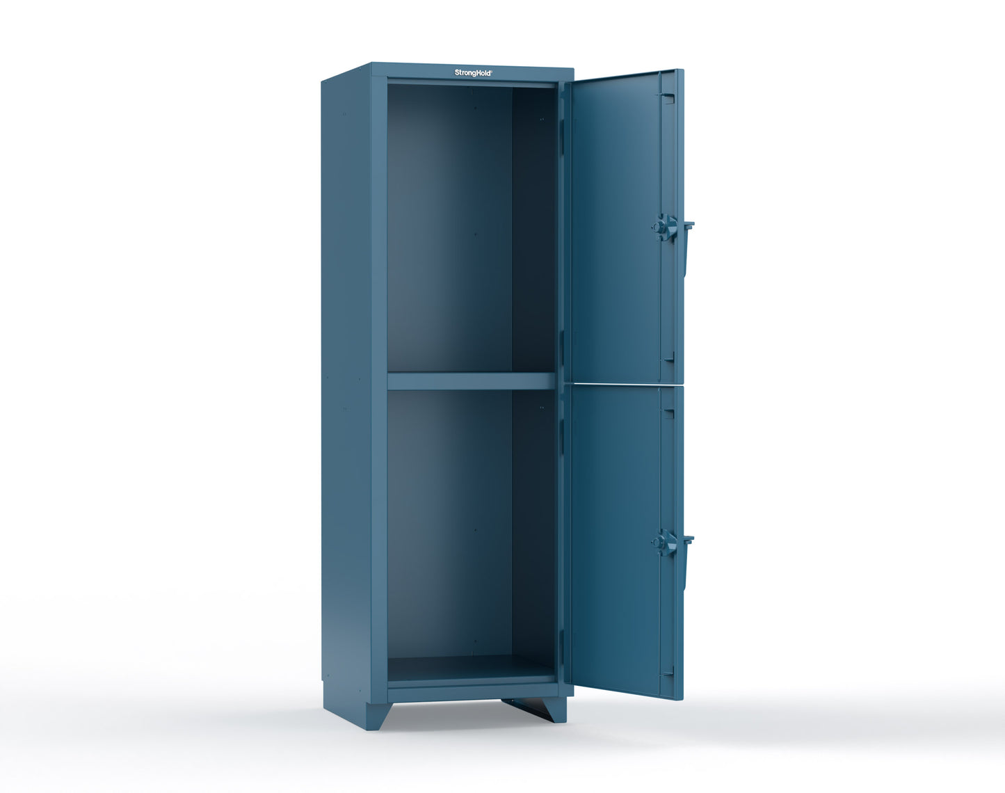 Extra Heavy Duty 14 GA Double-Tier Locker, 2 Compartments - 24 in. W x 24 in. D x 75 in. H - 26-2D-24-2T-L-5001