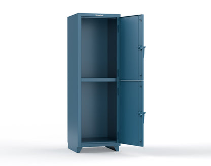 Extra Heavy Duty 14 GA Double-Tier Locker, 2 Compartments - 24 in. W x 24 in. D x 75 in. H - 26-2D-24-2T-L-5001
