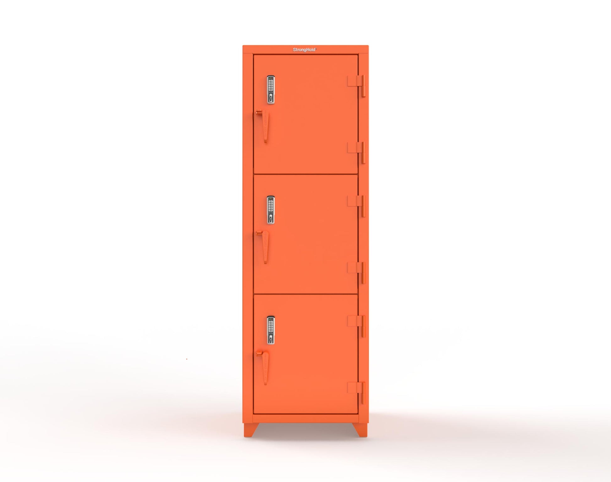 Extra Heavy Duty 14 GA Triple-Tier Locker with Keyless Entry Lock, 3 Compartments – 24 in. W x 24 in. D x 75 in. H - 26-3D-24-3T-EK-L-2009