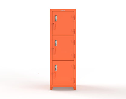 Extra Heavy Duty 14 GA Triple-Tier Locker with Keyless Entry Lock, 3 Compartments – 24 in. W x 24 in. D x 75 in. H - 26-3D-24-3T-EK-L-2009
