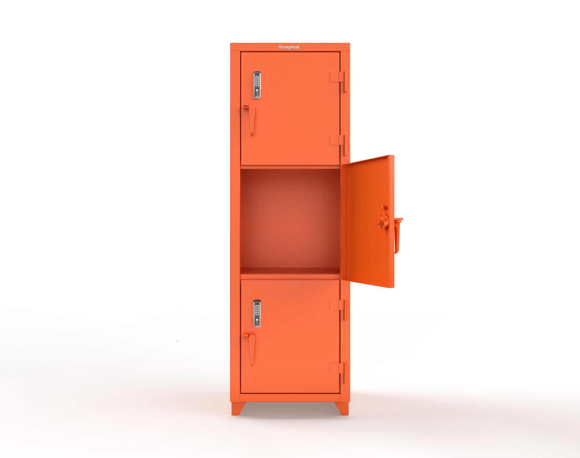 Extra Heavy Duty 14 GA Triple-Tier Locker with Keyless Entry Lock, 3 Compartments – 24 in. W x 24 in. D x 75 in. H - 26-3D-24-3T-EK-L-2009