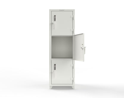 Extra Heavy Duty 14 GA Triple-Tier Locker with Keyless Entry Lock, 3 Compartments – 24 in. W x 24 in. D x 75 in. H - 26-3D-24-3T-EK-L-9003