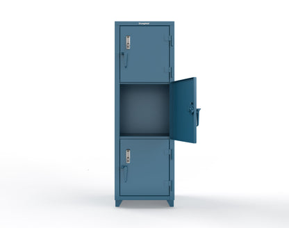 Extra Heavy Duty 14 GA Triple-Tier Locker with Keyless Entry Lock, 3 Compartments – 24 in. W x 24 in. D x 75 in. H - 26-3D-24-3T-EK-L-5001