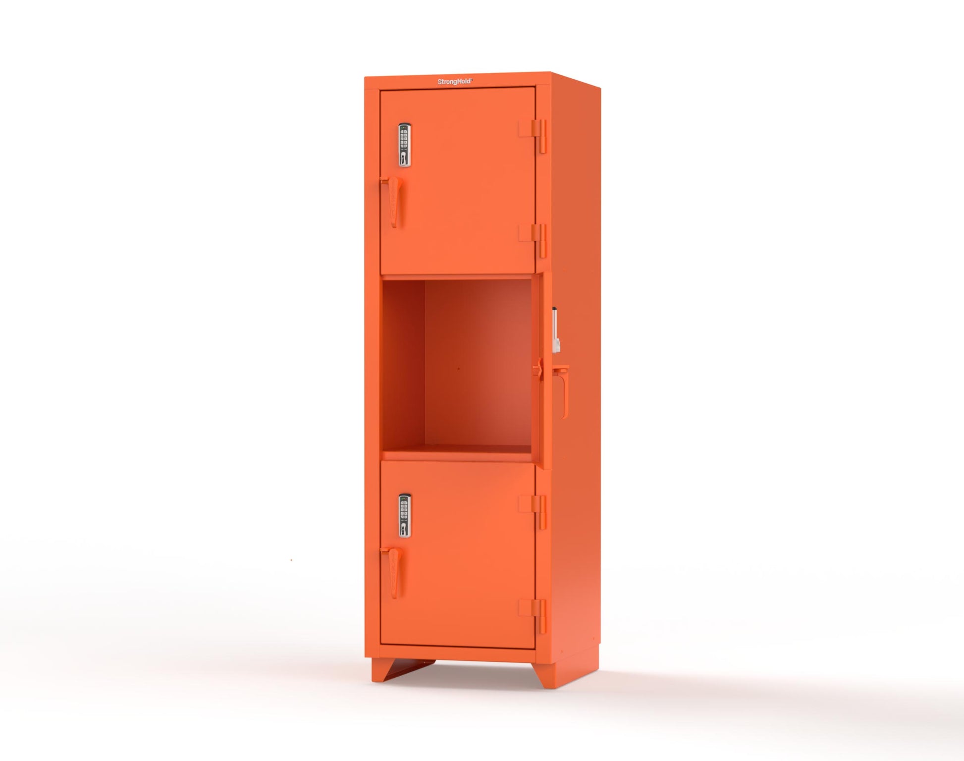 Extra Heavy Duty 14 GA Triple-Tier Locker with Keyless Entry Lock, 3 Compartments – 24 in. W x 24 in. D x 75 in. H - 26-3D-24-3T-EK-L-2009