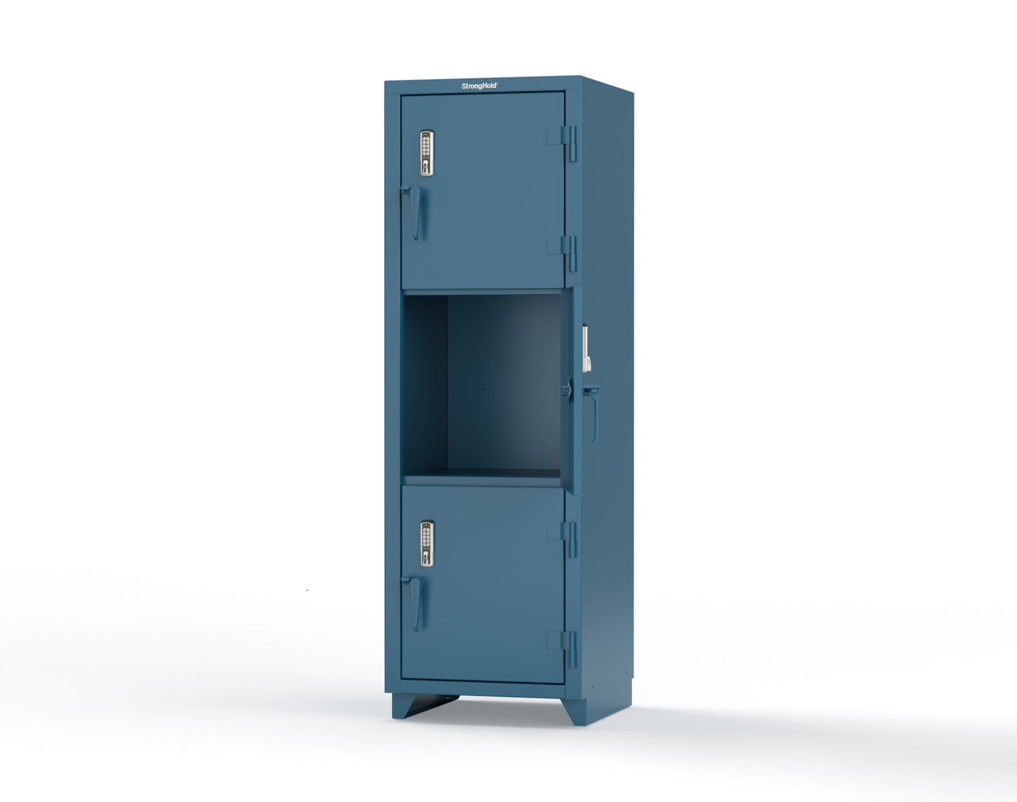 Extra Heavy Duty 14 GA Triple-Tier Locker with Keyless Entry Lock, 3 Compartments – 24 in. W x 24 in. D x 75 in. H - 26-3D-24-3T-EK-L-5001