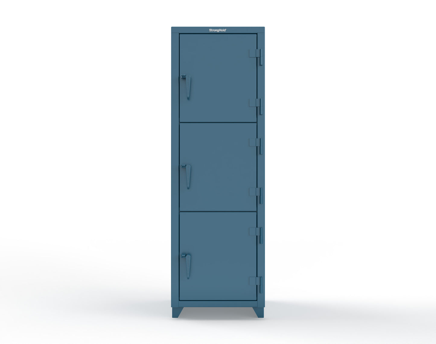 Extra Heavy Duty 14 GA Triple-Tier Locker, 3 Compartments - 24 in. W x 24 in. D x 75 in. H - 26-3D-24-3T-L-5001
