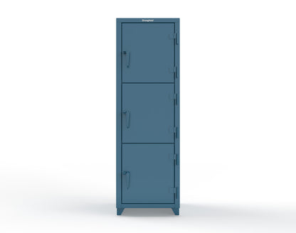 Extra Heavy Duty 14 GA Triple-Tier Locker, 3 Compartments - 24 in. W x 24 in. D x 75 in. H - 26-3D-24-3T-L-5001