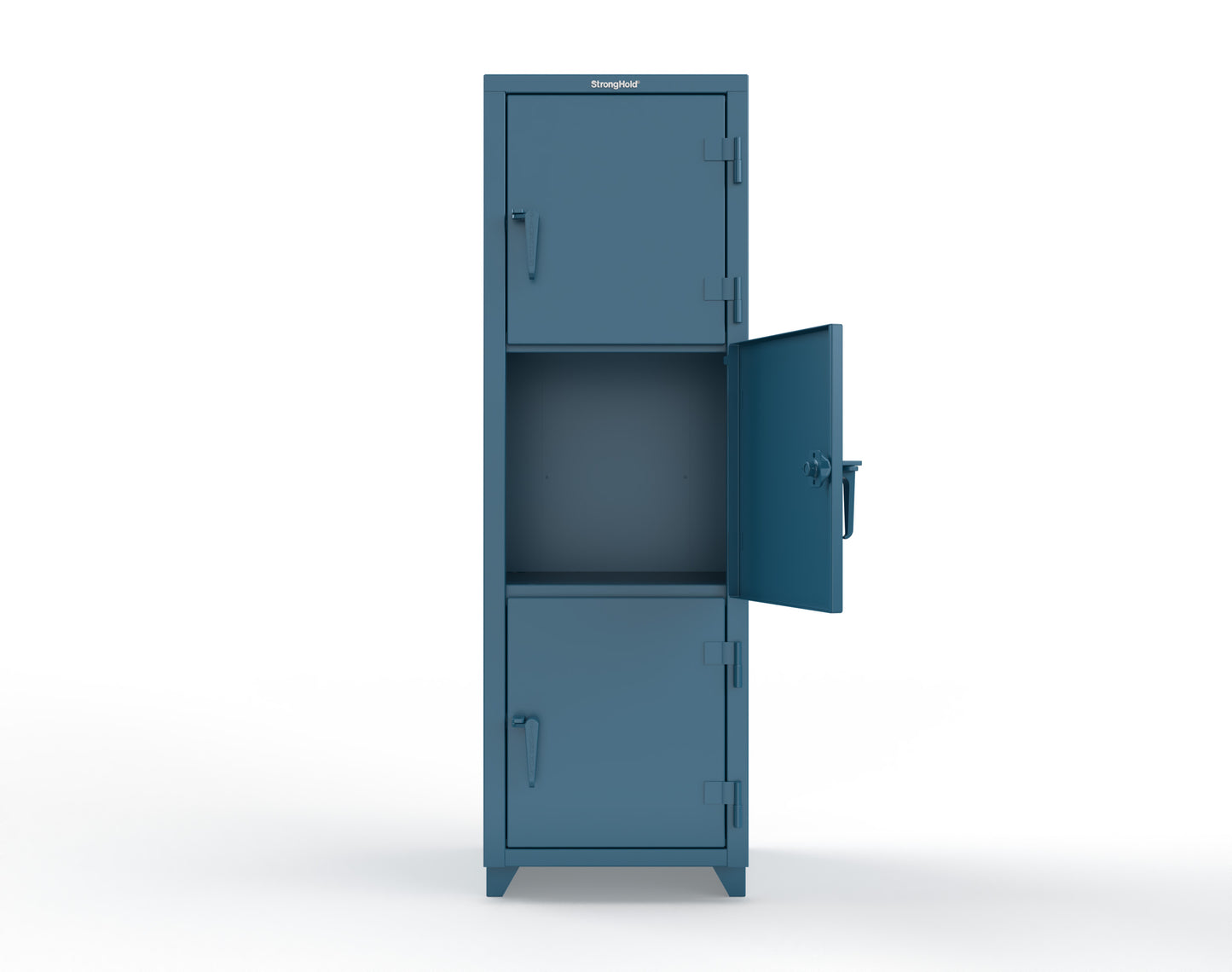 Extra Heavy Duty 14 GA Triple-Tier Locker, 3 Compartments - 24 in. W x 24 in. D x 75 in. H - 26-3D-24-3T-L-5001