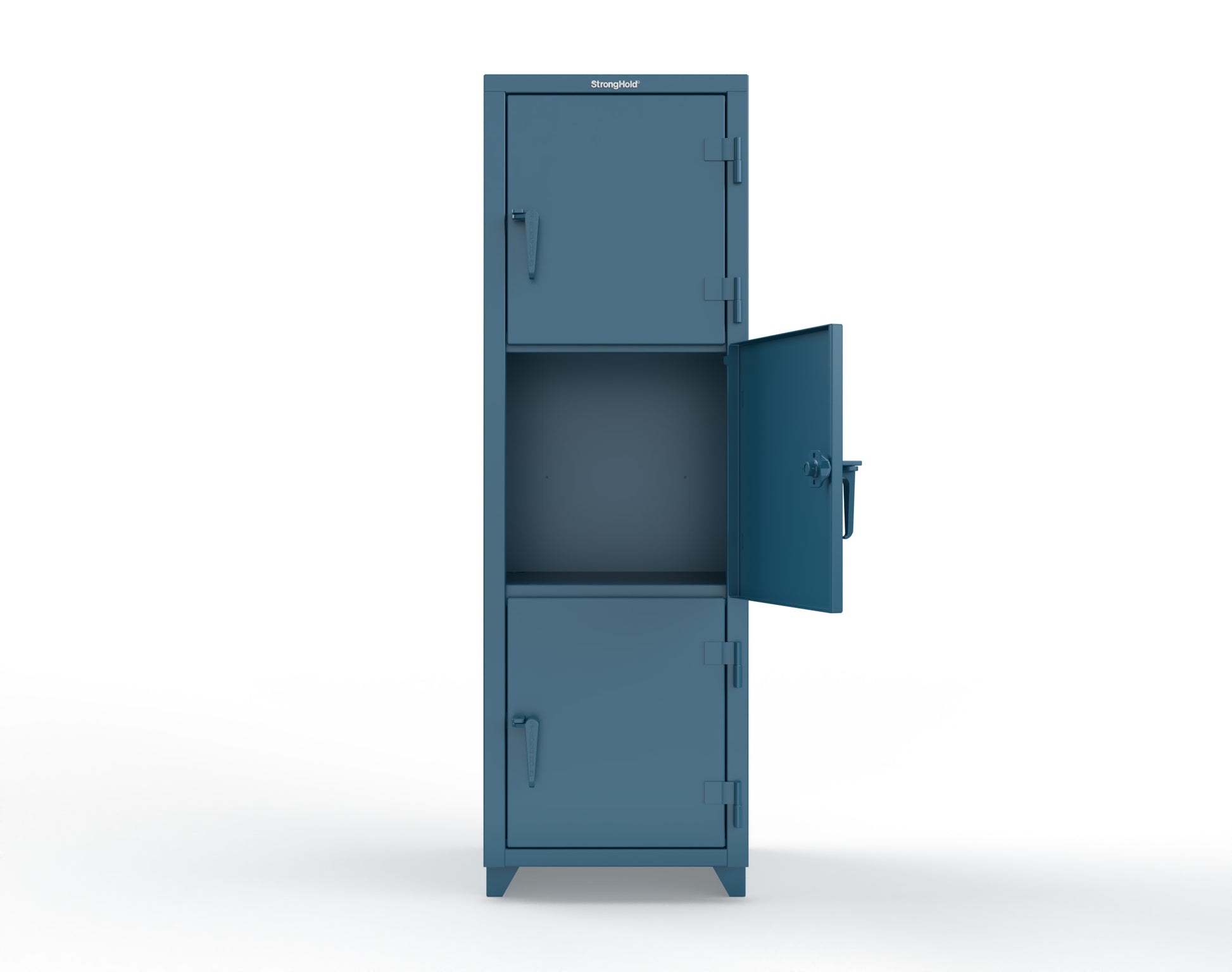 Extra Heavy Duty 14 GA Triple-Tier Locker, 3 Compartments - 24 in. W x 24 in. D x 75 in. H - 26-3D-24-3T-L-5001