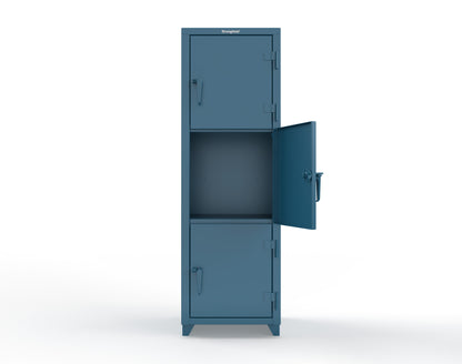 Extra Heavy Duty 14 GA Triple-Tier Locker, 3 Compartments - 24 in. W x 24 in. D x 75 in. H - 26-3D-24-3T-L-5001