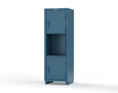 Extra Heavy Duty 14 GA Triple-Tier Locker, 3 Compartments - 24 in. W x 24 in. D x 75 in. H - 26-3D-24-3T-L-5001