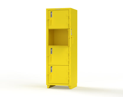 Extra Heavy Duty 14 GA 4-Tier Locker with Keyless Entry Lock, 4 Compartments - 24 in. W x 24 in. D x 75 in. H - 26-4D-24-4T-EK-L-1021
