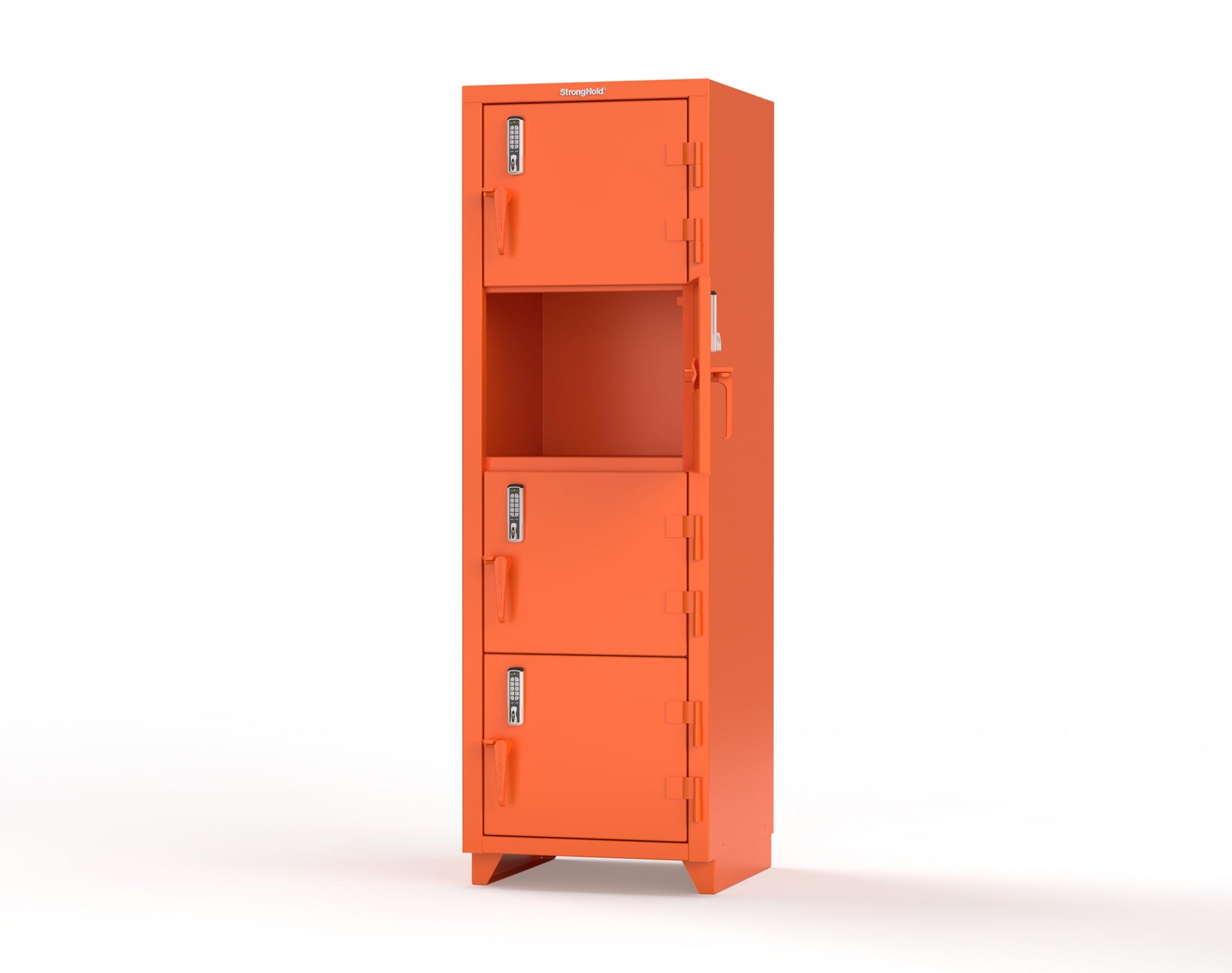 Extra Heavy Duty 14 GA 4-Tier Locker with Keyless Entry Lock, 4 Compartments - 24 in. W x 24 in. D x 75 in. H - 26-4D-24-4T-EK-L-2009