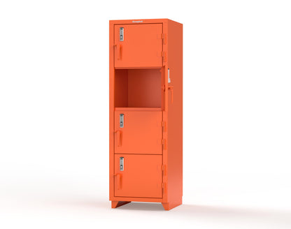 Extra Heavy Duty 14 GA 4-Tier Locker with Keyless Entry Lock, 4 Compartments - 24 in. W x 24 in. D x 75 in. H - 26-4D-24-4T-EK-L-2009