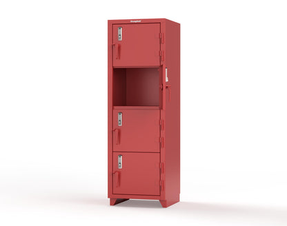 Extra Heavy Duty 14 GA 4-Tier Locker with Keyless Entry Lock, 4 Compartments - 24 in. W x 24 in. D x 75 in. H - 26-4D-24-4T-EK-L-3001