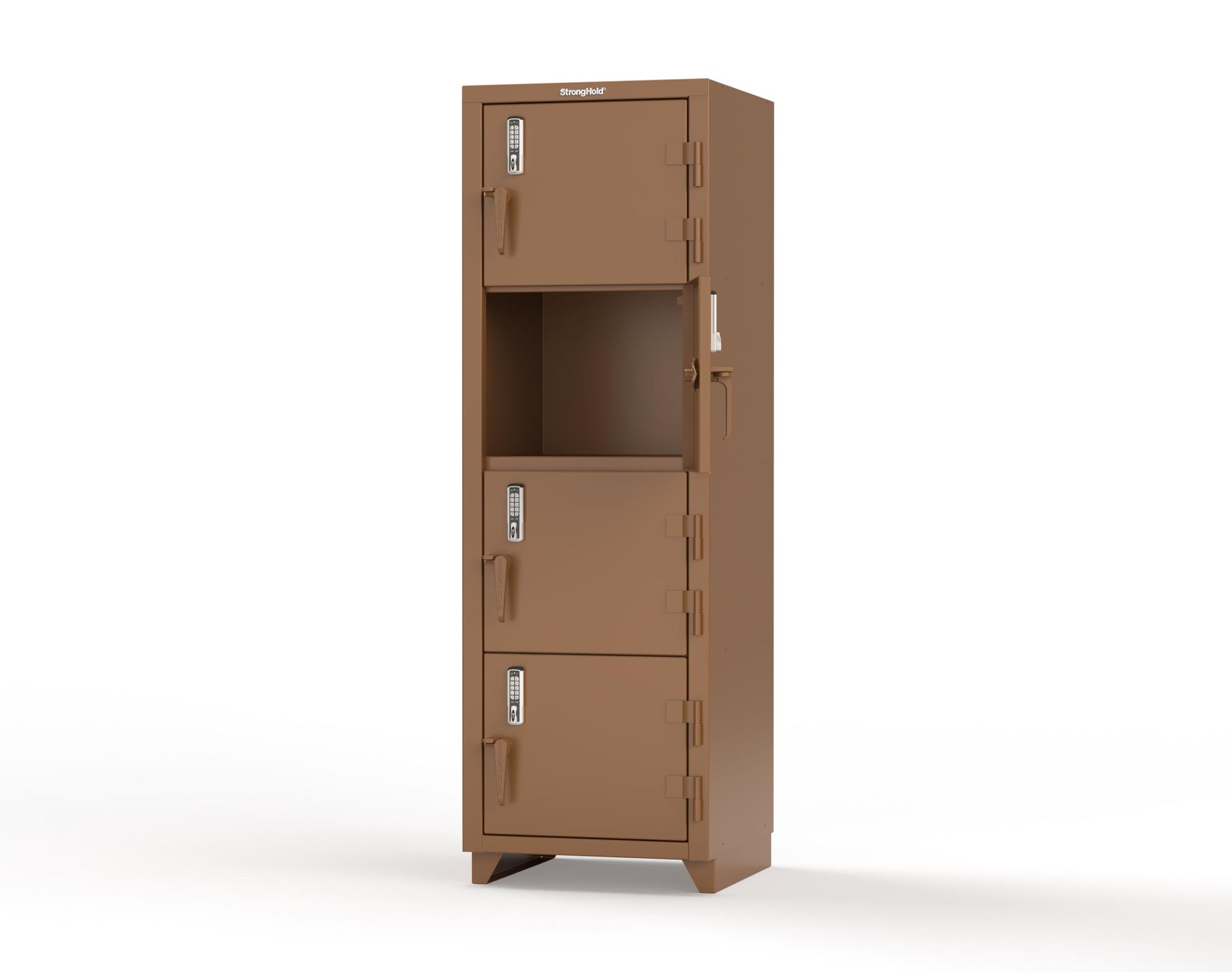 Extra Heavy Duty 14 GA 4-Tier Locker with Keyless Entry Lock, 4 Compartments - 24 in. W x 24 in. D x 75 in. H - 26-4D-24-4T-EK-L-8008