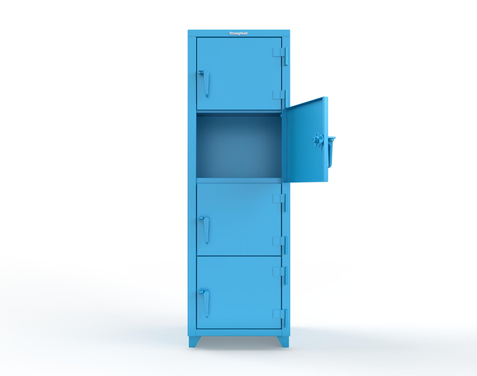 Extra Heavy Duty 14 GA 4-Tier Locker, 4 Compartments - 24 in. W x 24 in. D x 75 in. H - 26-4D-24-4T-L-5012