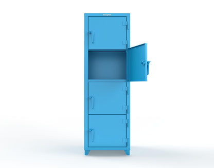 Extra Heavy Duty 14 GA 4-Tier Locker, 4 Compartments - 24 in. W x 24 in. D x 75 in. H - 26-4D-24-4T-L-5012