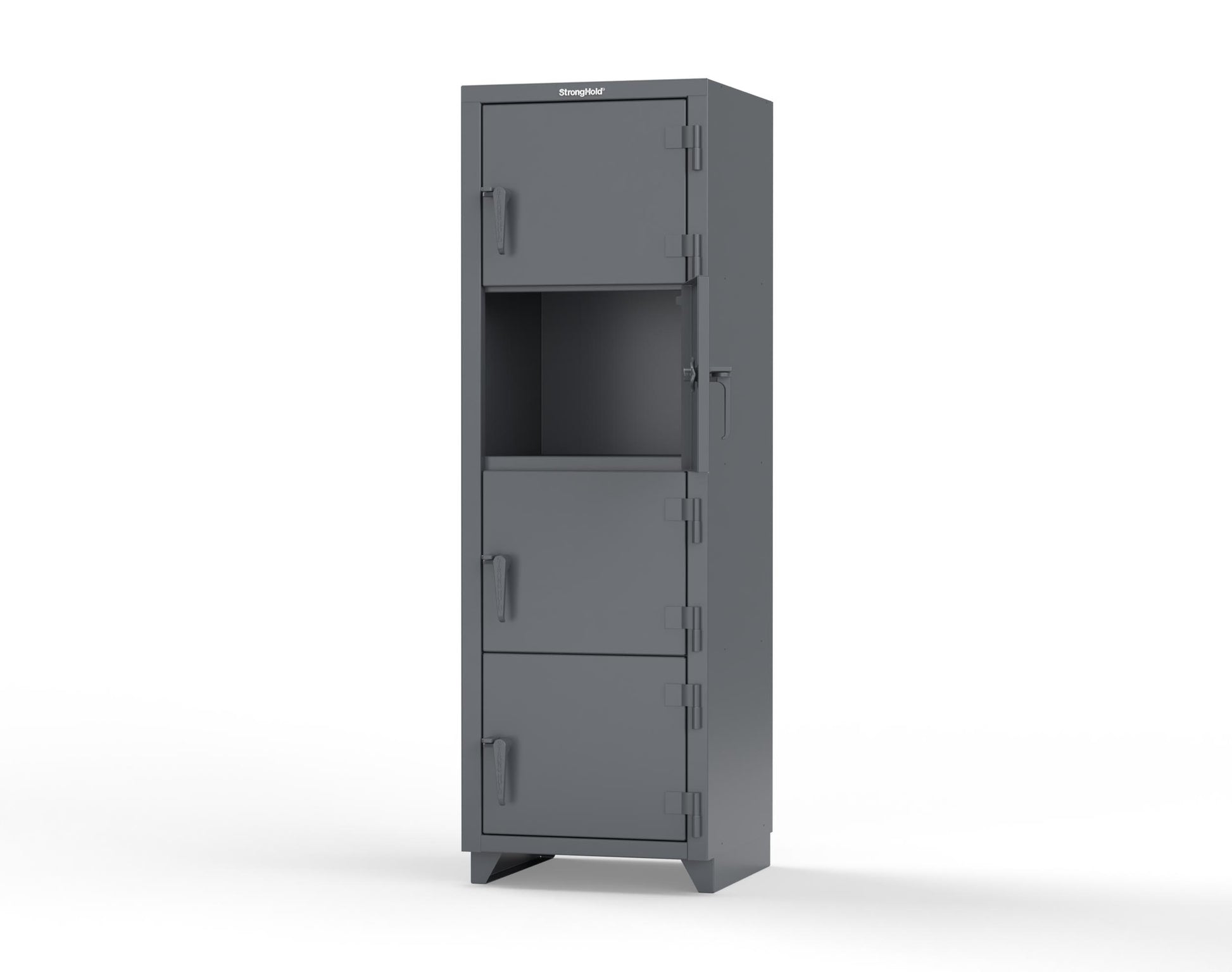 Extra Heavy Duty 14 GA 4-Tier Locker, 4 Compartments - 24 in. W x 24 in. D x 75 in. H - 26-4D-24-4T-L-7024